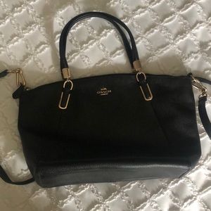 Black leather COACH purse